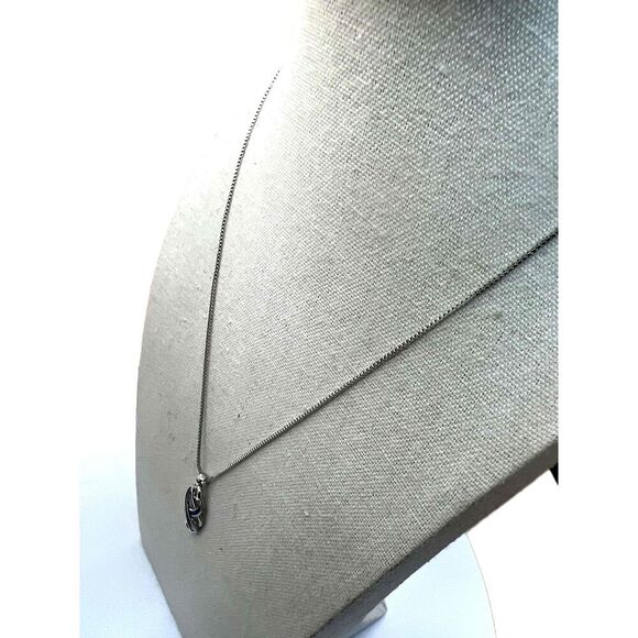 NEW Blue Interlaced Design Pendant Chain Necklace - Picture 6 of 9